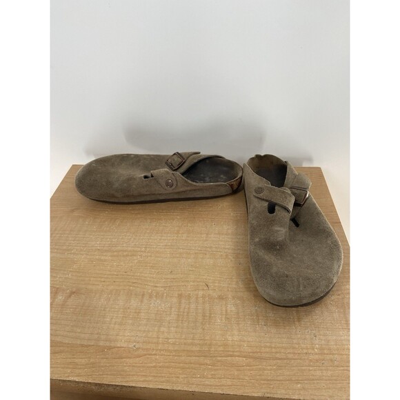 BIRKENSTOCK Boston Soft Footbed Tan Suede Leather Comfort Clogs Shoes MENS 10 43 - Picture 3 of 8